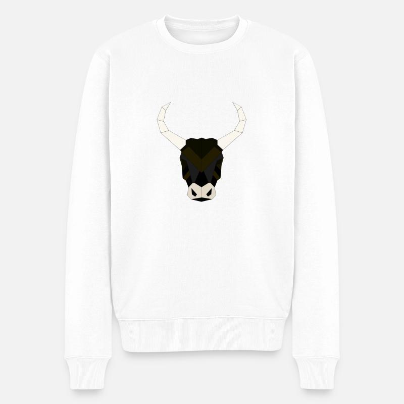 Bulle geometrisch - Männer Premium Bio Pullover - Weiß