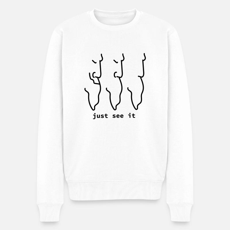 Profil homme avec barbe - résumé - Pull Premium bio Homme - blanc