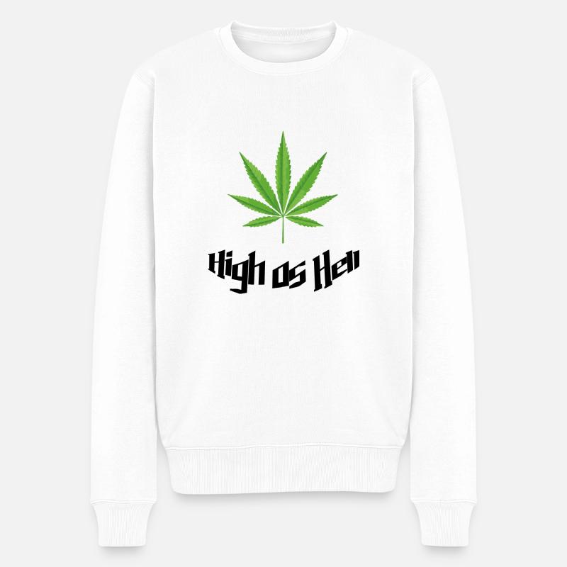 High as Hell - Männer Premium Bio Pullover - Weiß