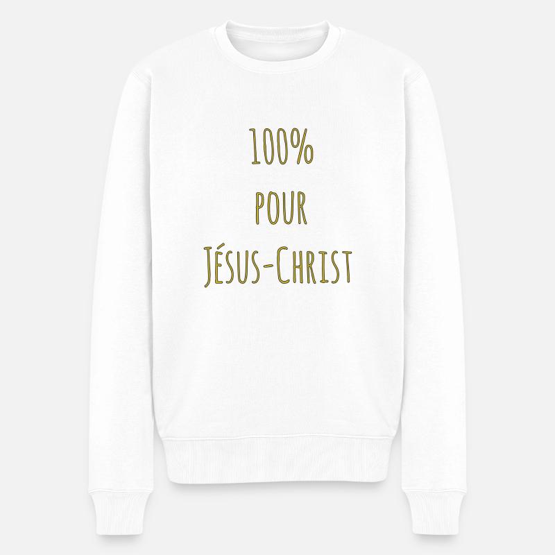100% pour Jésus-Christ - Pull Premium bio Homme - blanc