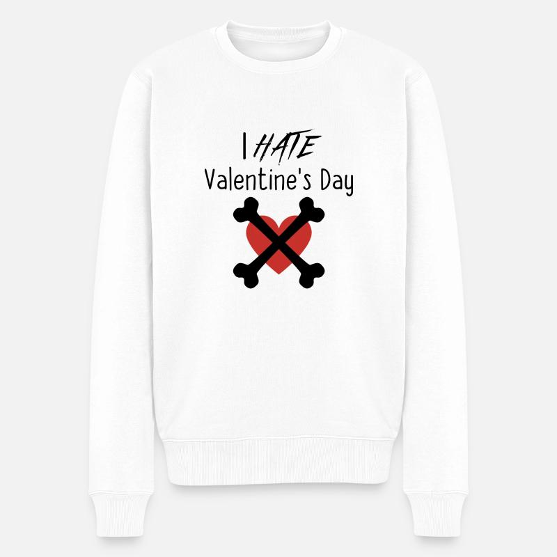Je déteste la Saint-Valentin - Pull Premium bio Homme - blanc