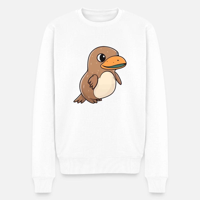 Schnabeltier - Männer Premium Bio Pullover - Weiß