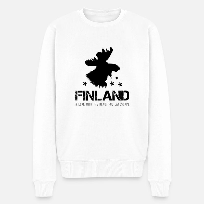 Finnland - Männer Premium Bio Pullover - Weiß