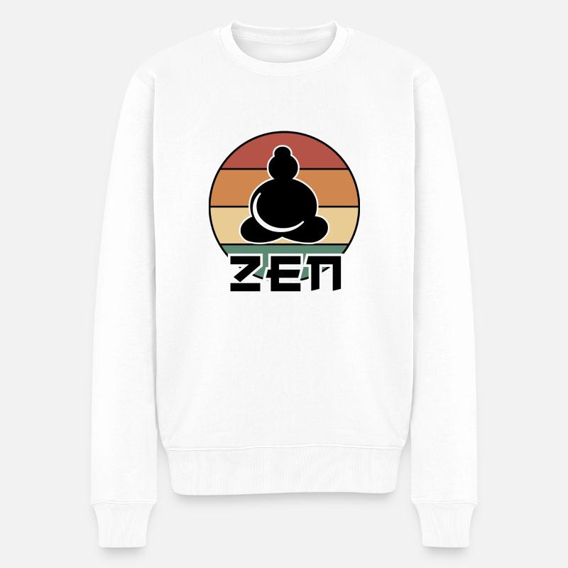 Zen - Männer Premium Bio Pullover - Weiß