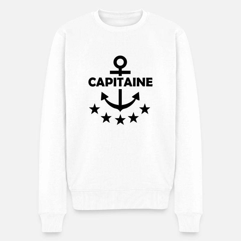 Capitaine ancre - Pull Premium bio Homme - blanc