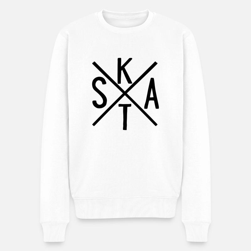 Skat - Männer Premium Bio Pullover - Weiß