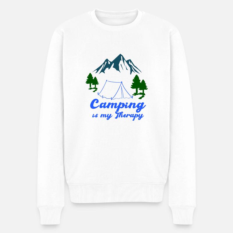 Thérapie par le camping - Pull Premium bio Homme - blanc