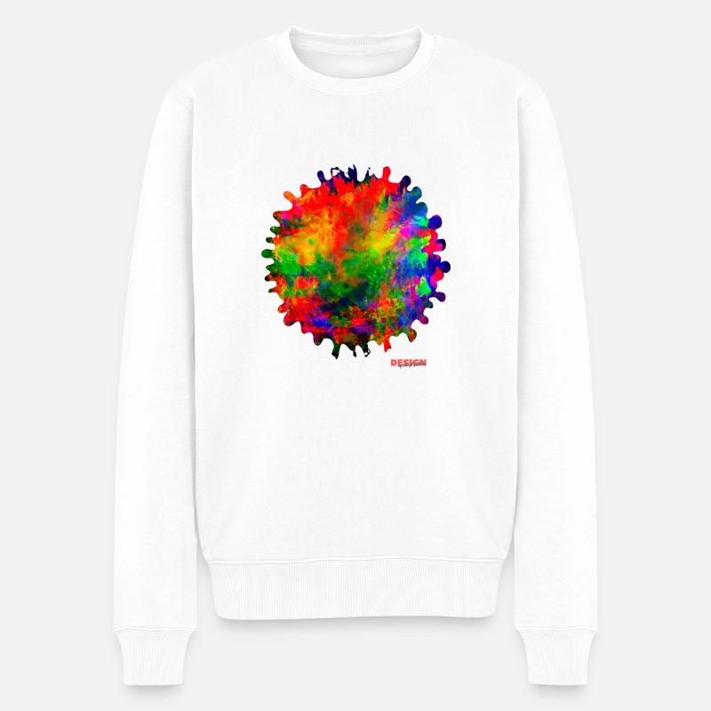 "Paint4" by Acryl Galerie & Design - Männer Premium Bio Pullover - Weiß