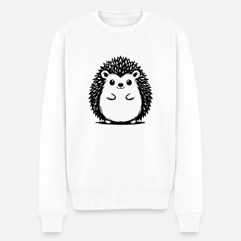 Igel - Männer Premium Bio Pullover - Weiß