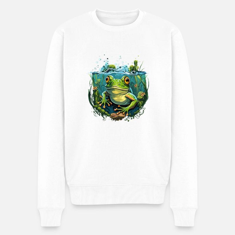GRENOUILLE - Pull Premium bio Homme - blanc