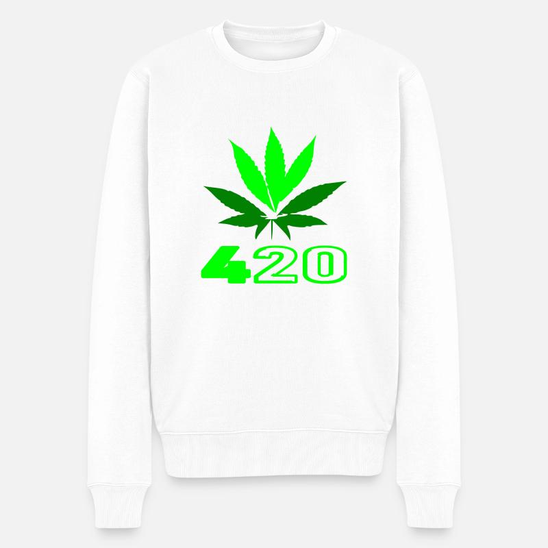 420 Kraut! - Männer Premium Bio Pullover - Weiß