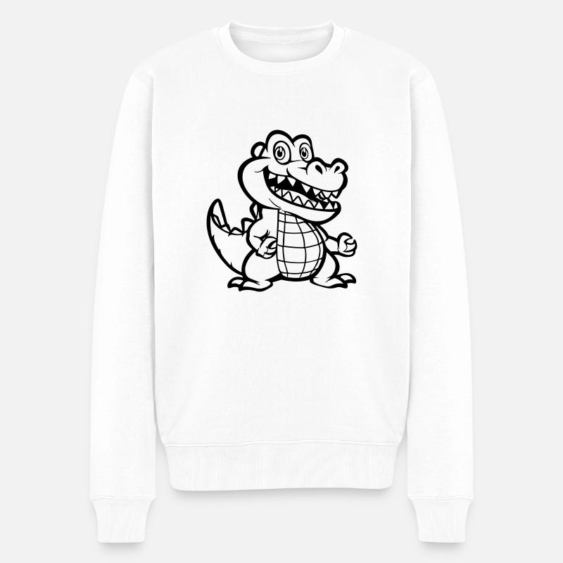 Bande dessinée crocodile animal - Pull Premium bio Homme - blanc