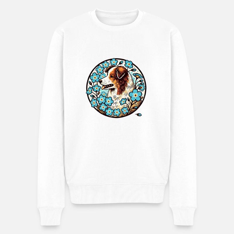 Australischer Schäferhund - Männer Premium Bio Pullover - Weiß