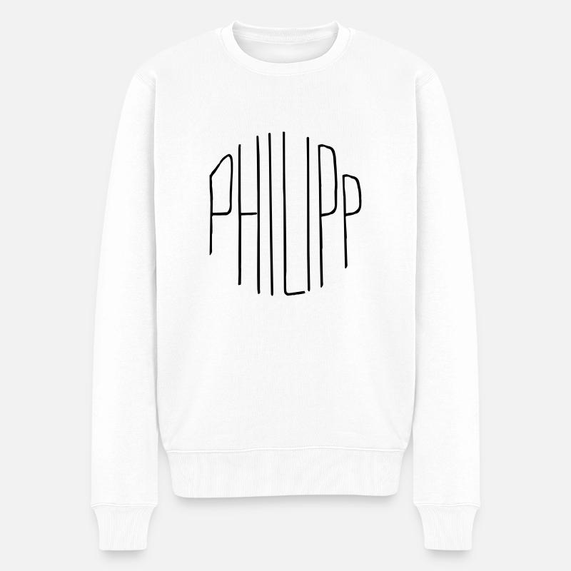 Philipp - Männer Premium Bio Pullover - Weiß