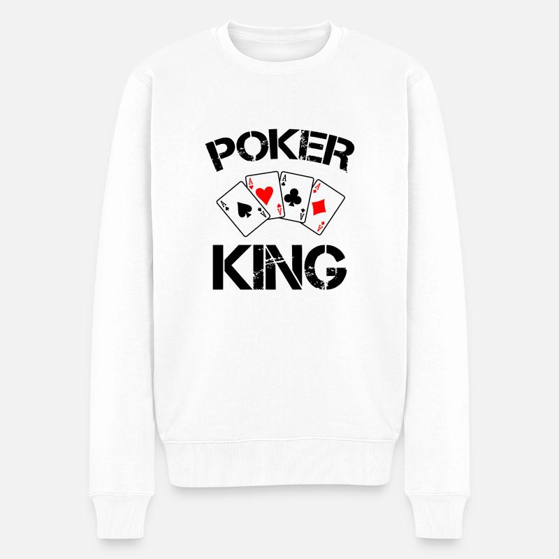 poker king - Männer Premium Bio Pullover - Weiß
