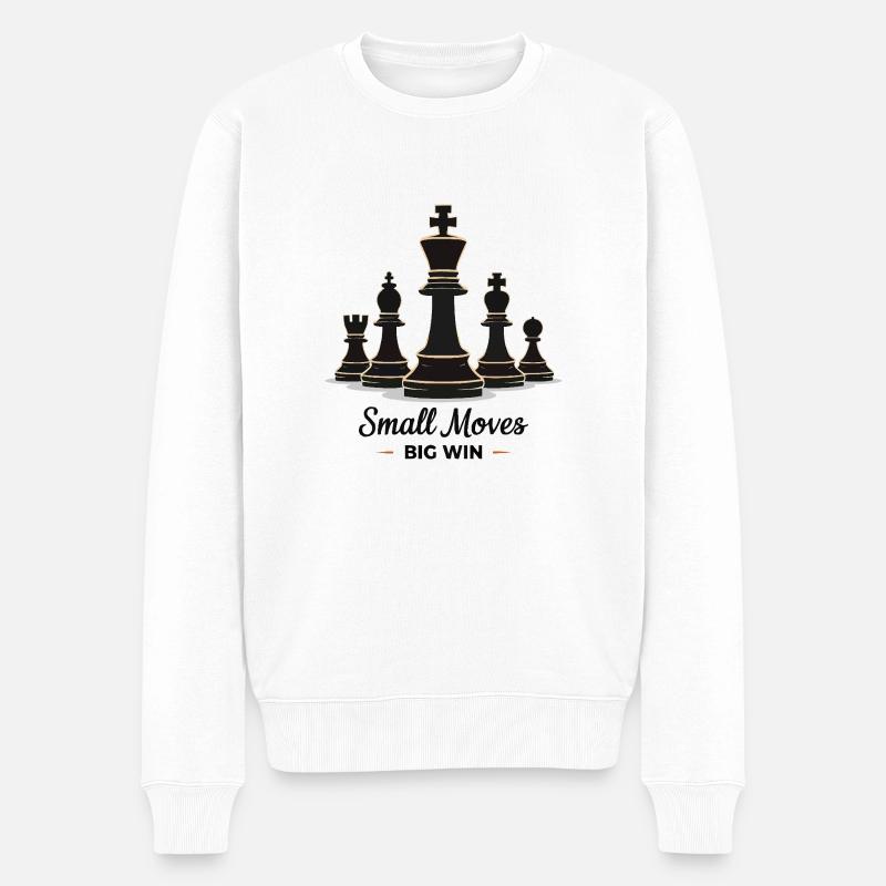 Échecs petits coups Grande victoire - Pull Premium bio Homme - blanc