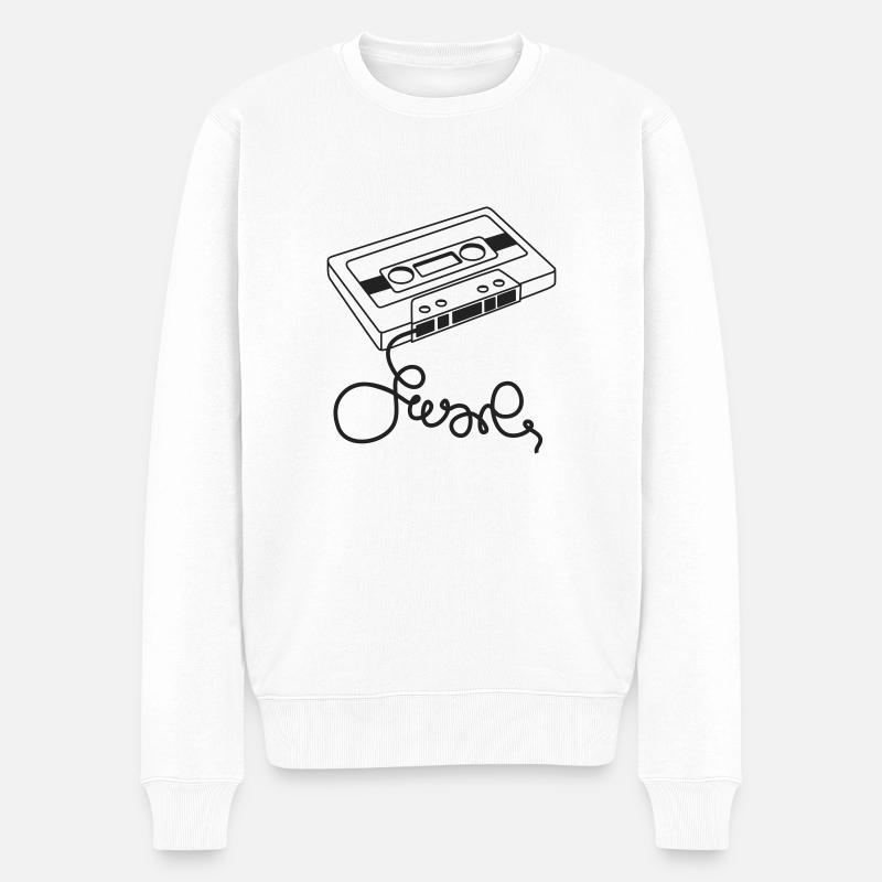 kasette - Männer Premium Bio Pullover - Weiß