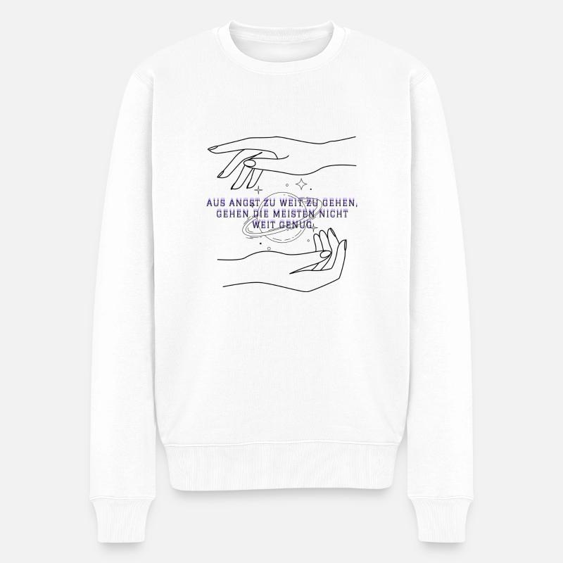 Zu Weit gehen - Männer Premium Bio Pullover - Weiß