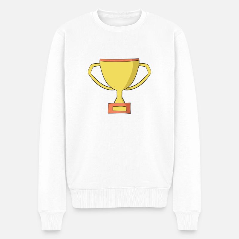 Pokal - Männer Premium Bio Pullover - Weiß