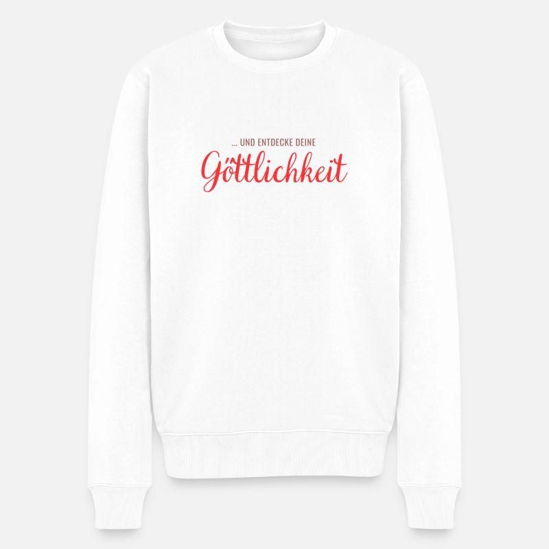 ... und entdecke deine Göttlichkeit - Männer Premium Bio Pullover - Weiß
