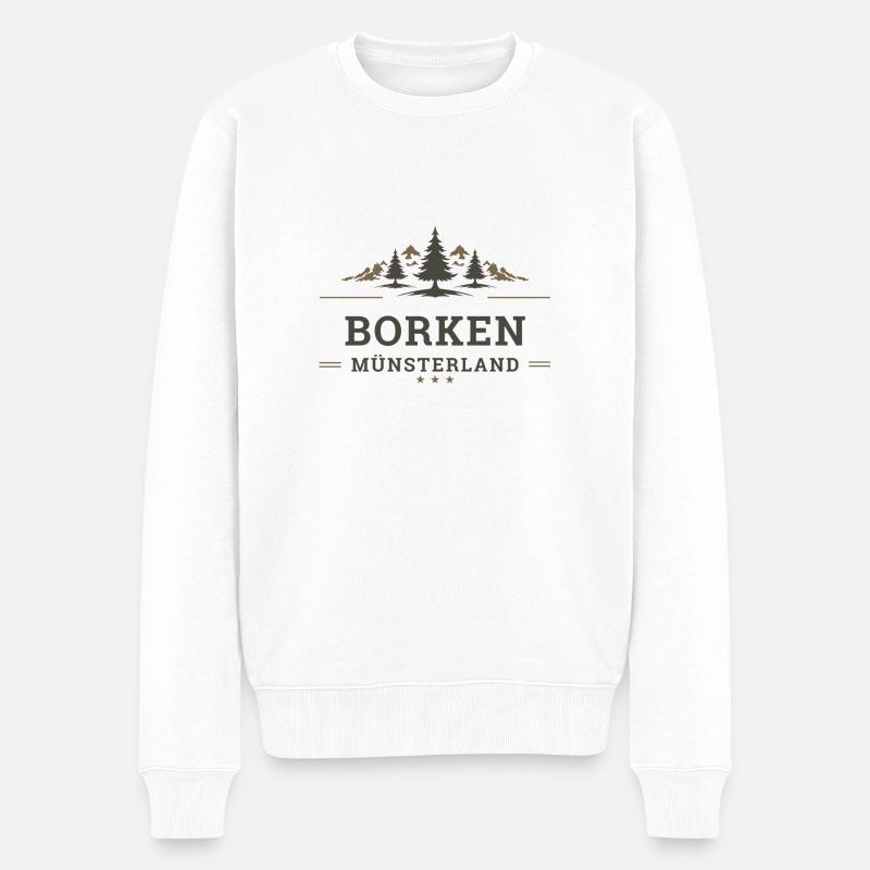 Borken - Münsterland - Männer Premium Bio Pullover - Weiß