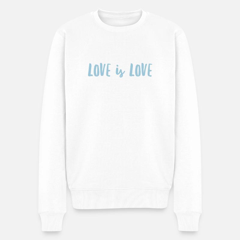 Love Is Love - Männer Premium Bio Pullover - Weiß