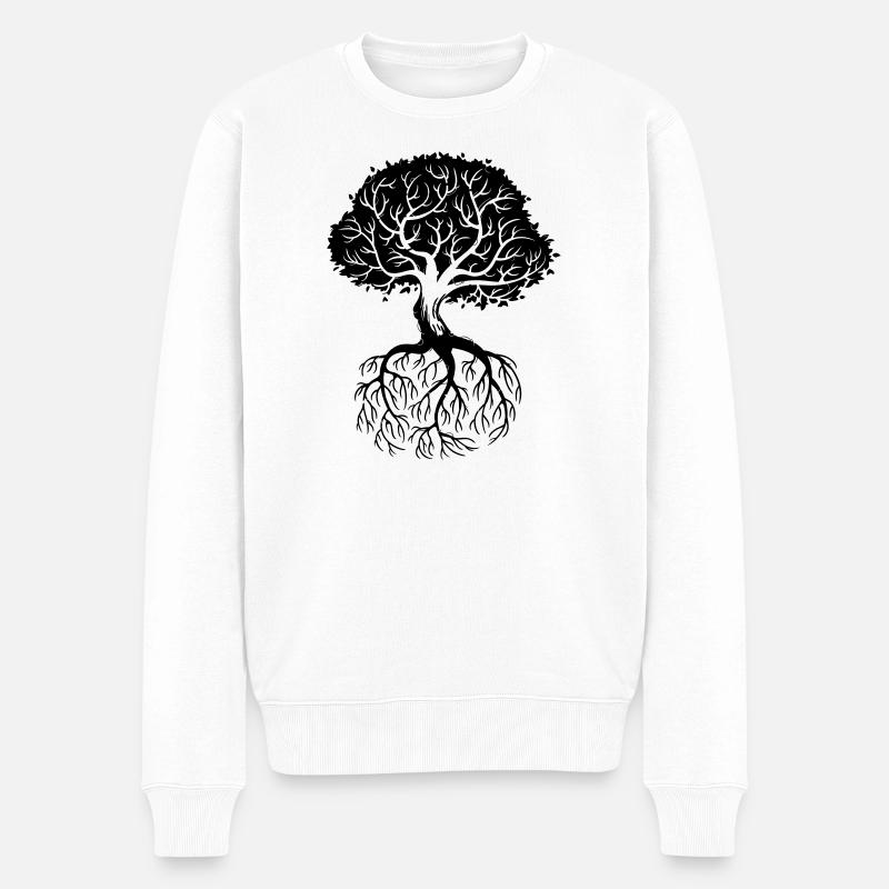 Roots - Männer Premium Bio Pullover - Weiß