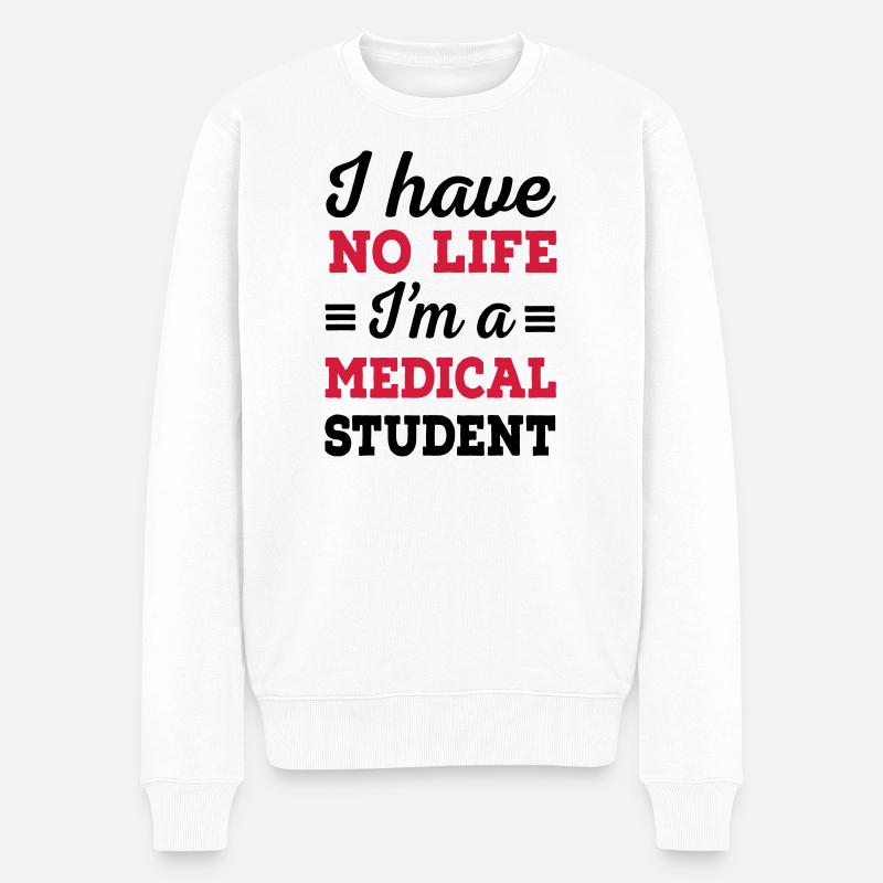 6061912 127058735 Medizinstudent - Männer Premium Bio Pullover - Weiß