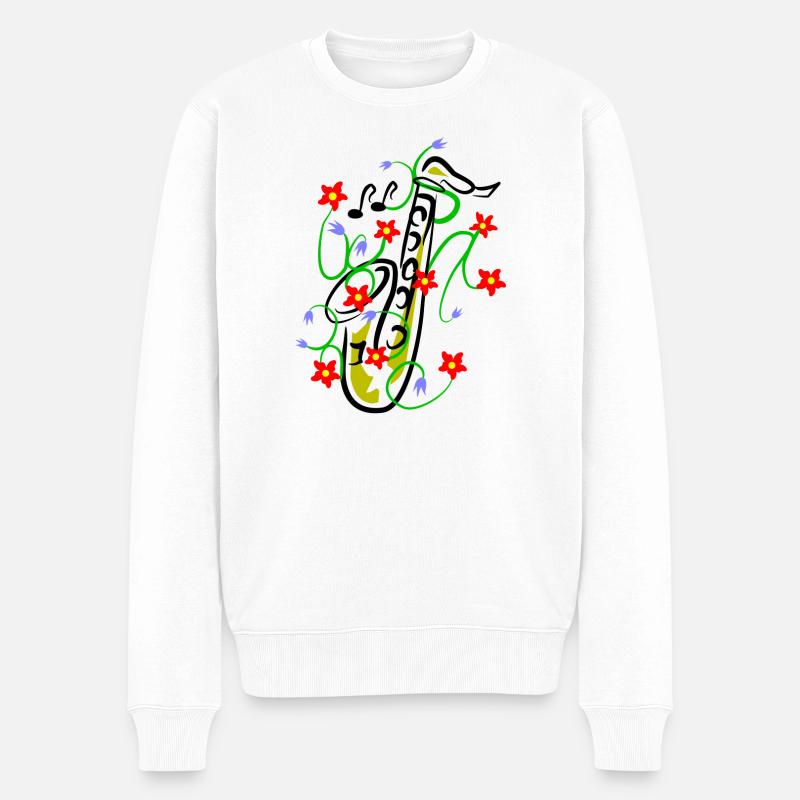 Conception du saxophone - Pull Premium bio Homme - blanc