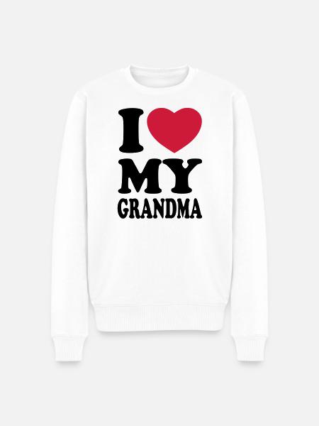 I love my grandma - Men's Premium Organic Jumper - white