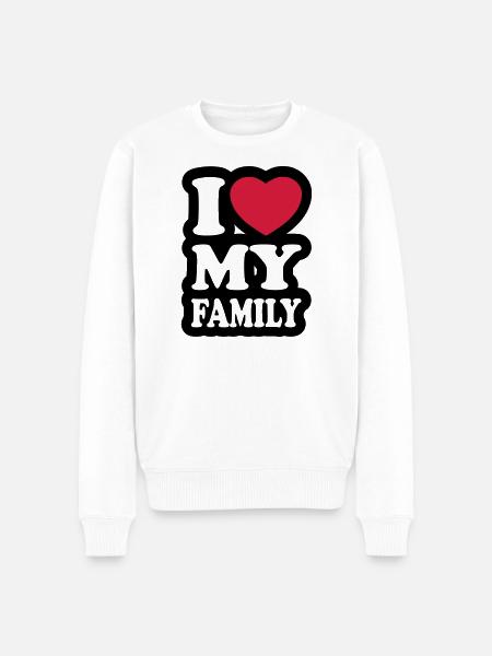I love my family - J'aime ma famille - Pull Premium bio Homme - blanc