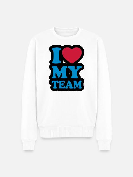 I love my team - Men's Premium Organic Jumper - white