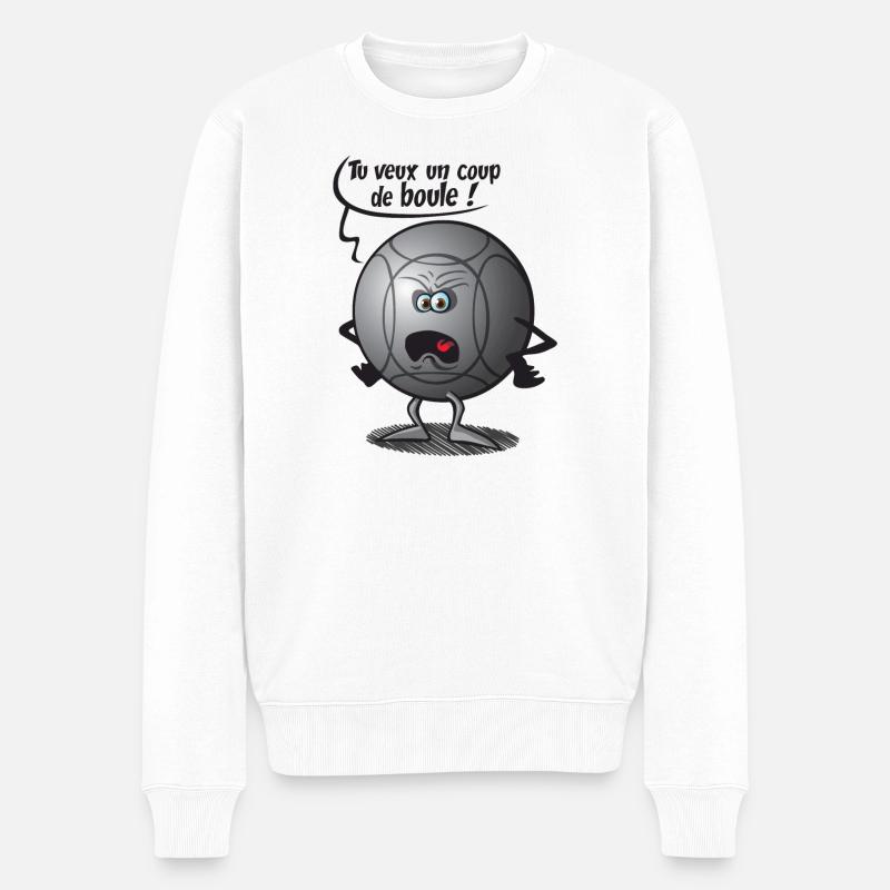 Tu veux un coup de boule de pétanque - Pull Premium bio Homme - blanc