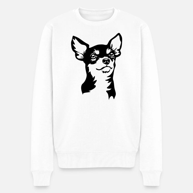 Tête de Chihuahua - Pull Premium bio Homme - blanc