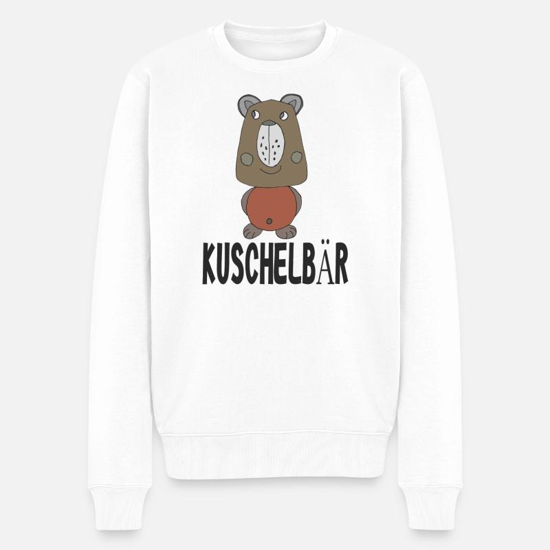 Kuschelbaer - Männer Premium Bio Pullover - Weiß