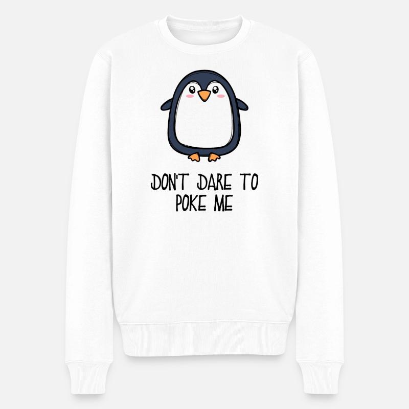 Cool Tier Vogel Statement Pinguin Südpol - Männer Premium Bio Pullover - Weiß