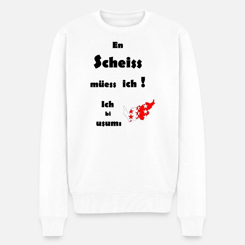 Sternenrote Inselkarte / Wallis - Männer Premium Bio Pullover - Weiß