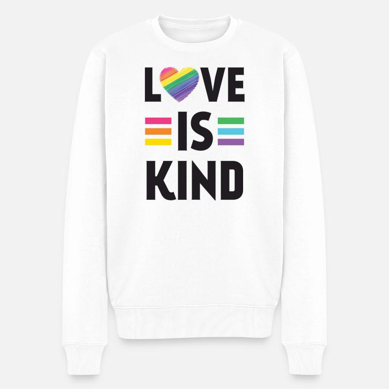 Pride Month LGBT - Liebe ist nett - Männer Premium Bio Pullover - Weiß
