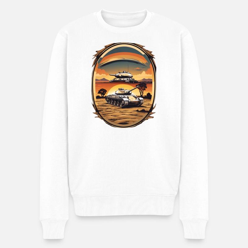 Panzer - Männer Premium Bio Pullover - Weiß