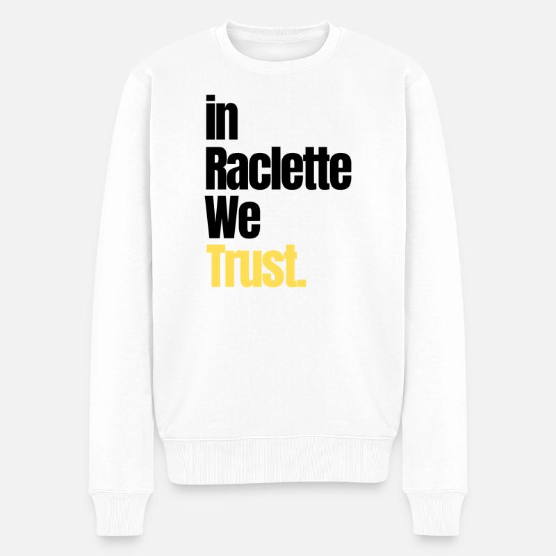 in Raclette vertrauen wir - Männer Premium Bio Pullover - Weiß