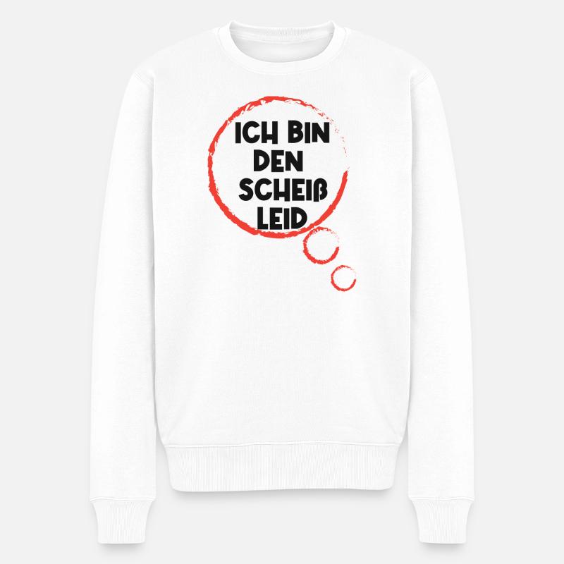 Egal Statement Gleichgültig Ist Mir Wurscht - Männer Premium Bio Pullover - Weiß