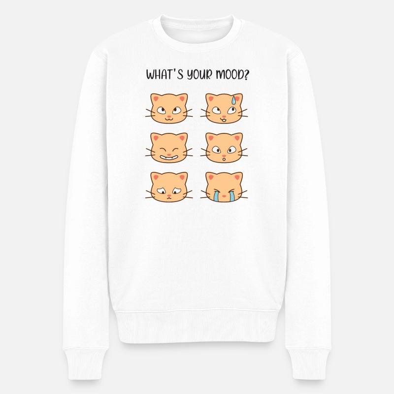 Chats - Quelle est votre humeur ? - Pull Premium bio Homme - blanc