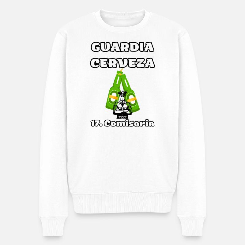 Bierpolizei - Männer Premium Bio Pullover - Weiß