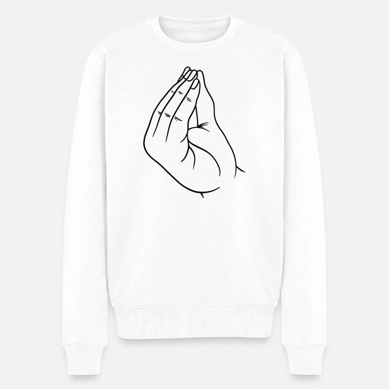 Geste italien de la main - Pull Premium bio Homme - blanc