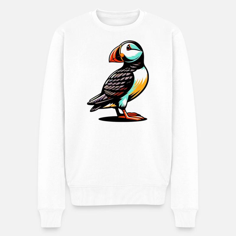 Papageitaucher - Männer Premium Bio Pullover - Weiß