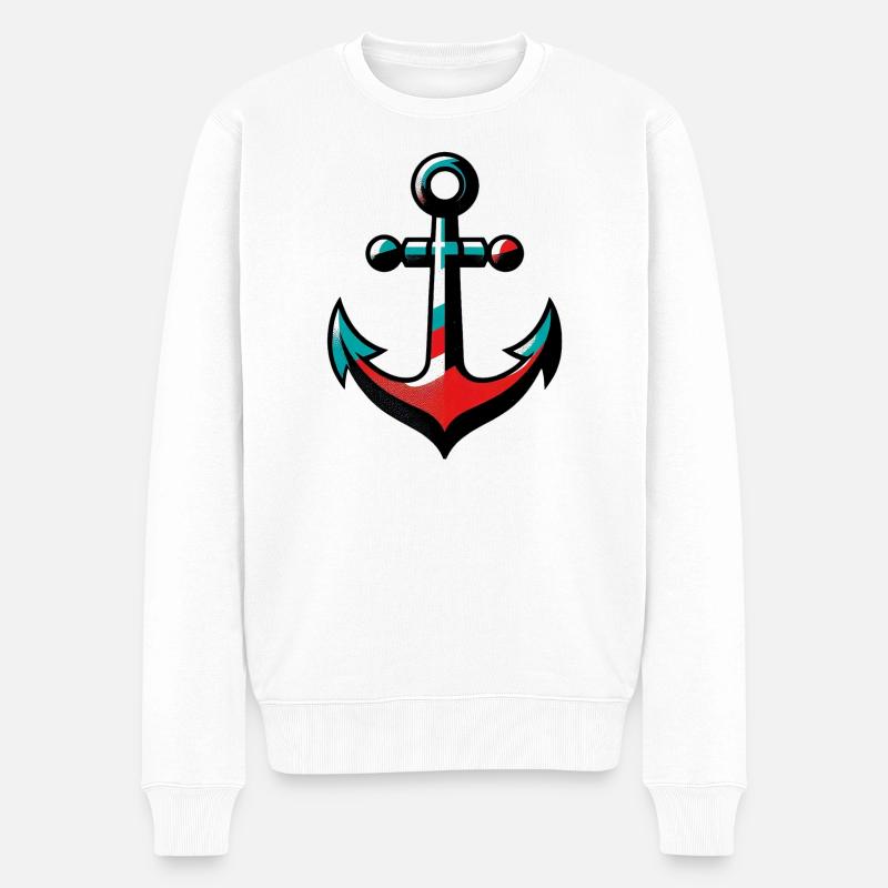Une ancre - Pull Premium bio Homme - blanc