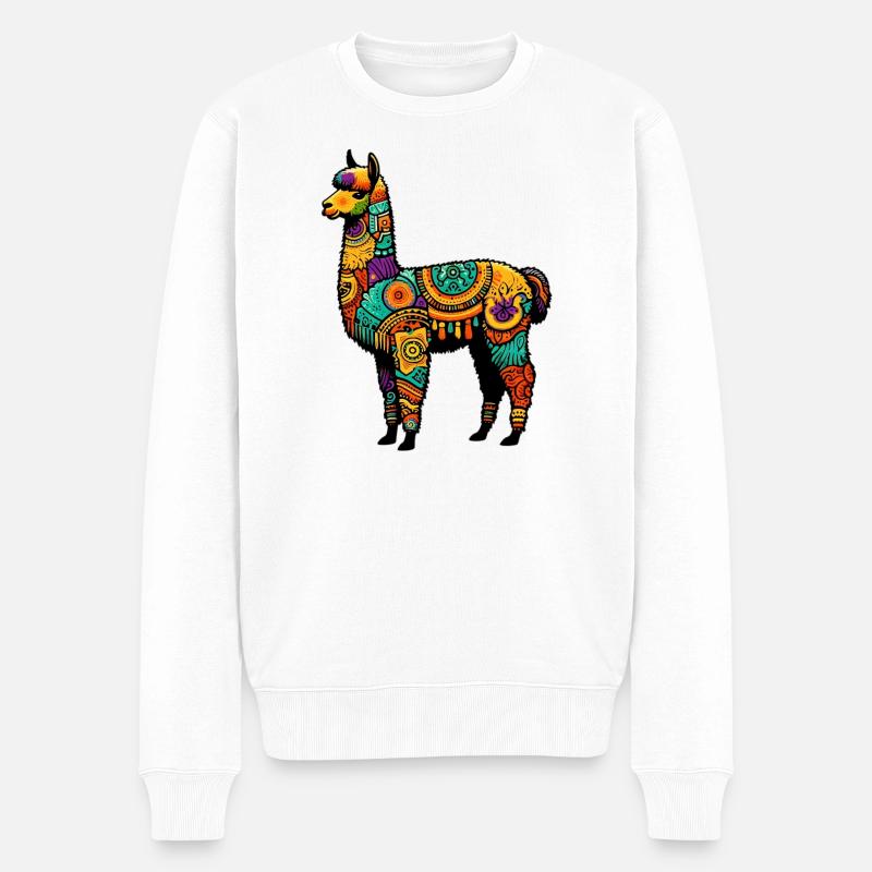Alpaka - Männer Premium Bio Pullover - Weiß