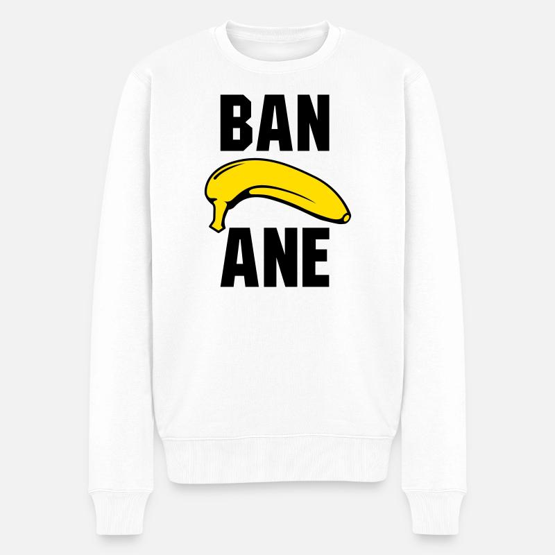 Banane - Männer Premium Bio Pullover - Weiß