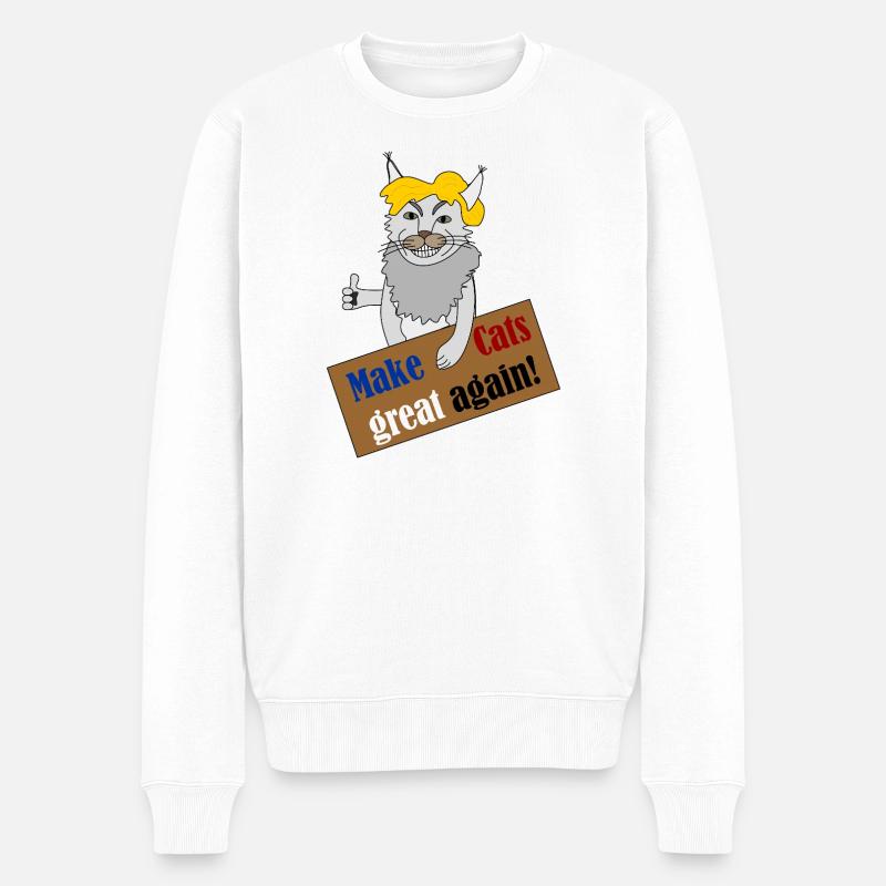 Katzen sind großartig - Männer Premium Bio Pullover - Weiß