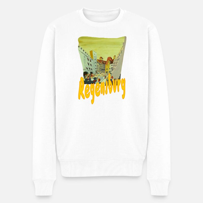 Haidplatz Regensburg - Männer Premium Bio Pullover - Weiß